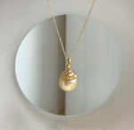Elly’s 12mm South sea light golden ocean pearl Pendant: Extreme luster, 2.2cm high, s925 silver minimalist pendant. golden pearl pendant gift for her