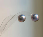 Elly’s 15.5mm Genius Sky Blue Ocean Mabe Pearls Earrings Studs: Extreme luster Mirrored, S925 silver minimalist earrings studs. high quality Sky blue Japanese ocean Mabe pearls earrings studs for her holiday