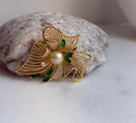 Elly’s Genius South sea light gold ocean pearl Floral brooch pendant 2in1: Extreme luster mirrored, 9.3mm, 5x4cm. high quality brooch for her daily office wear