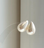 Elly’s 14.2x21.3mm Genius Ivory Ocean Mabe Pearls Earrings Studs: Extreme luster Mirrored, S925 silver minimalist earrings studs. high quality Mabe earrings studs for her birthday