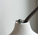 Elly’s 8.9mm Tahitian Peacock green ocean Pearl Ring: Extreme luster mirrored, S925 silver adjustable Ring.Pearl Jewelry Idea