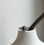 Elly’s 8.9mm Tahitian Peacock green ocean Pearl Ring: Extreme luster mirrored, S925 silver adjustable Ring.Pearl Jewelry Idea, daily office black pearl ring