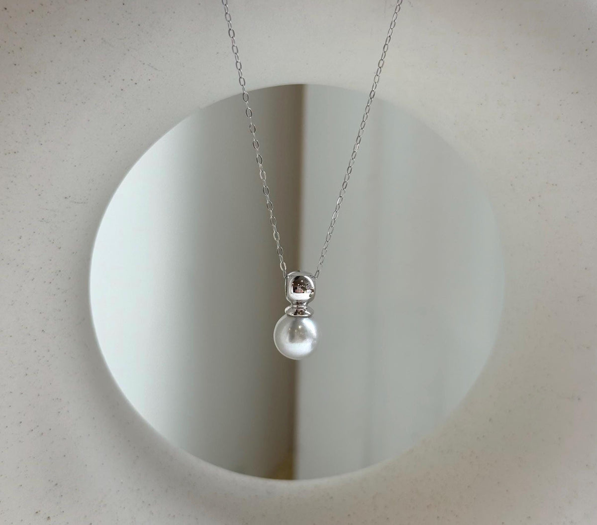 Elly’s 8.2mm Geniu Akoya blue silver ocean pearl Pendant: Extreme luster mirrored, s925 silver minimalist pendant. gift for her birthday