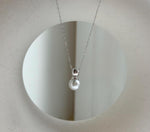 Elly’s 8.2mm Geniu Akoya blue silver ocean pearl Pendant: Extreme luster mirrored, s925 silver minimalist pendant. gift for her birthday