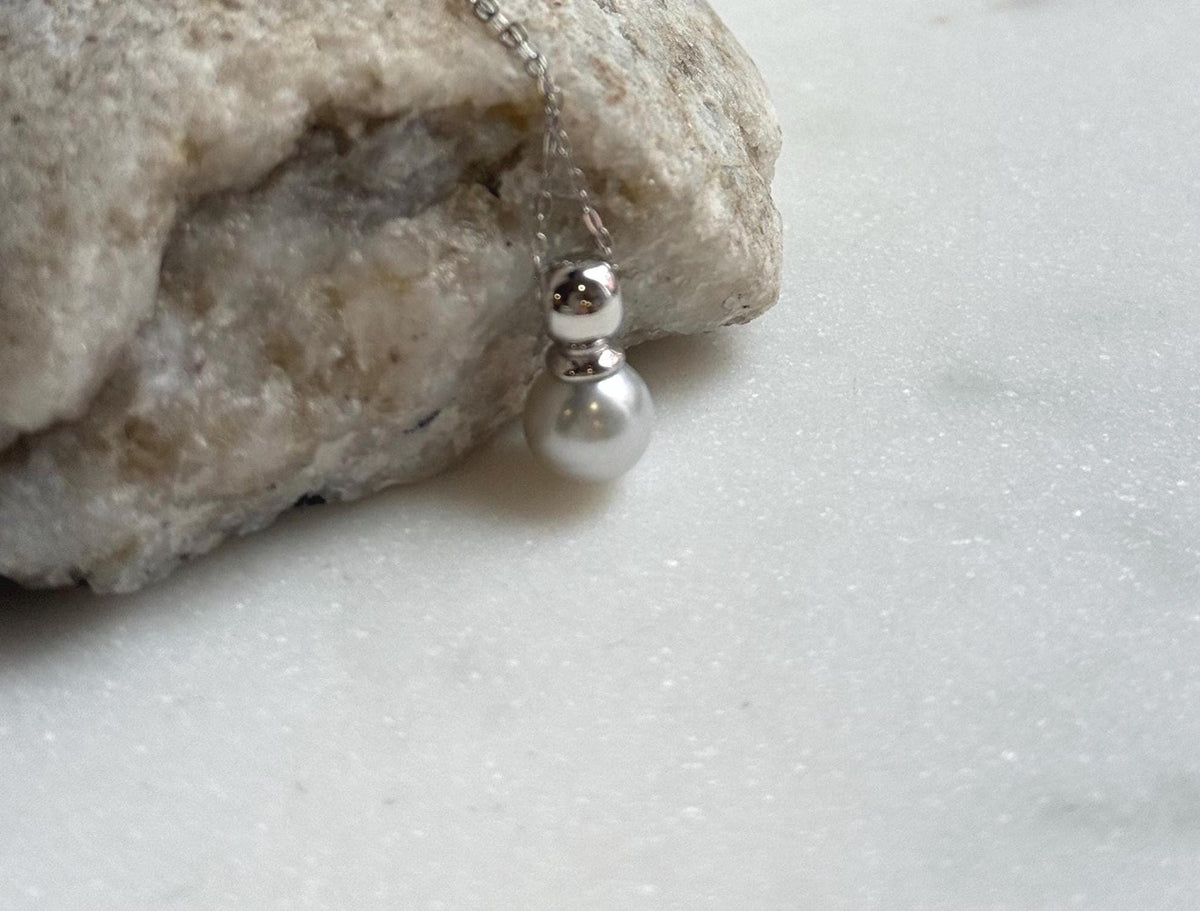 Elly’s 8.2mm Geniu Akoya blue silver ocean pearl Pendant: Extreme luster mirrored, s925 silver minimalist pendant. gift for her