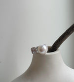 Elly’s 12.3mm 5A White Edison pearl ring: Extreme luster mirrored, S925 silver adjustable ring.