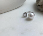 Elly’s 12.3mm 5A White Edison pearl ring: Extreme luster mirrored, S925 silver adjustable ring. high quality daily office white pearl ring gift for her