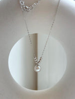 Elly’s 8.3mm Extreme luster Akoya blue silver Ocean Pearl s925 silver beads pendant Necklace chain set.