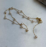 Elly’s 16pcs Freshwater Ivory small pearls Satellite Necklace: Extreme luster mirrored, 4.9-5.5mm, S925 silver satellite necklace, to 18.1”, pearl necklace gift for her birthday