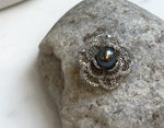 Elly’s 8.8mm Tahitian Hunter Ocean Pearl Floral Brooch: Extreme luster mirrored, 2.6cm dia. gift for her holiday