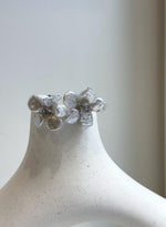 Elly’s freshwater white iridescent petal Keshi pearls Floral earrings:  2.2cm dia, S925 silver earrings studs. daily office floral earrings