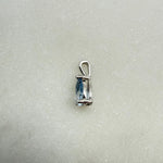 Santa Maria Blue Teardrop Aquamarine Necklace, 1.0-2.0ct Teardrop Lab Aquamarine Pendant, Solid Sterling Silver Jewelry