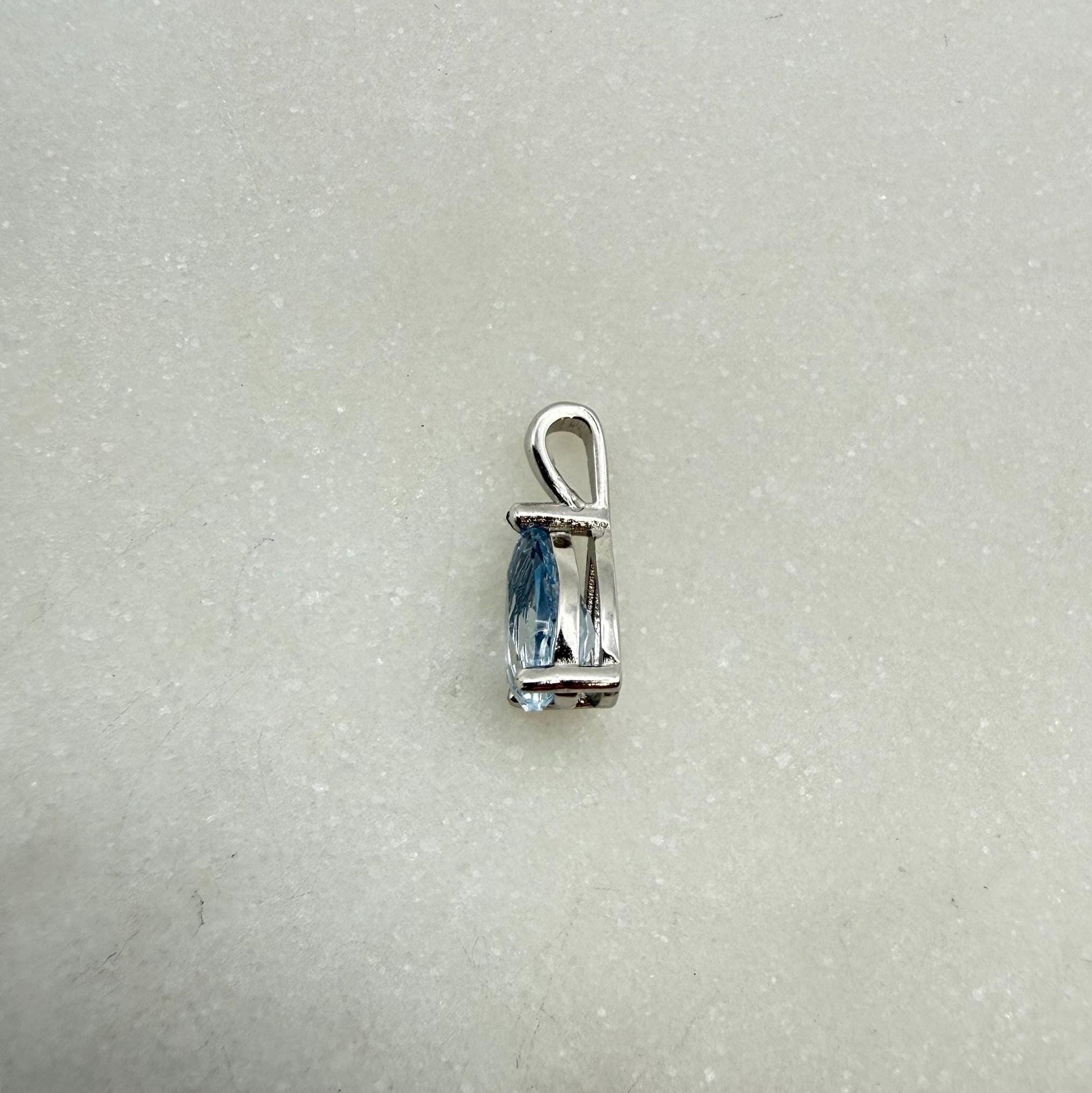 Santa Maria Blue Teardrop Aquamarine Necklace, 1.0-2.0ct Teardrop Lab Aquamarine Pendant, Solid Sterling Silver Jewelry