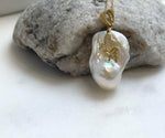 Elly’s Insale White Iridescent baroque pearl Pendant: Extreme luster, 19.4x27mm, 4cm high, S925 silver butterfly pendant. gift for her