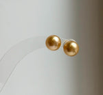 Elly’s 9.5mm Genius natural South sea Deep Gold ocean Pearls Earrings studs: Extreme luster, S925 silver minimalist earrings studs.daily office golden ocean pearls earrings studs for her birthday
