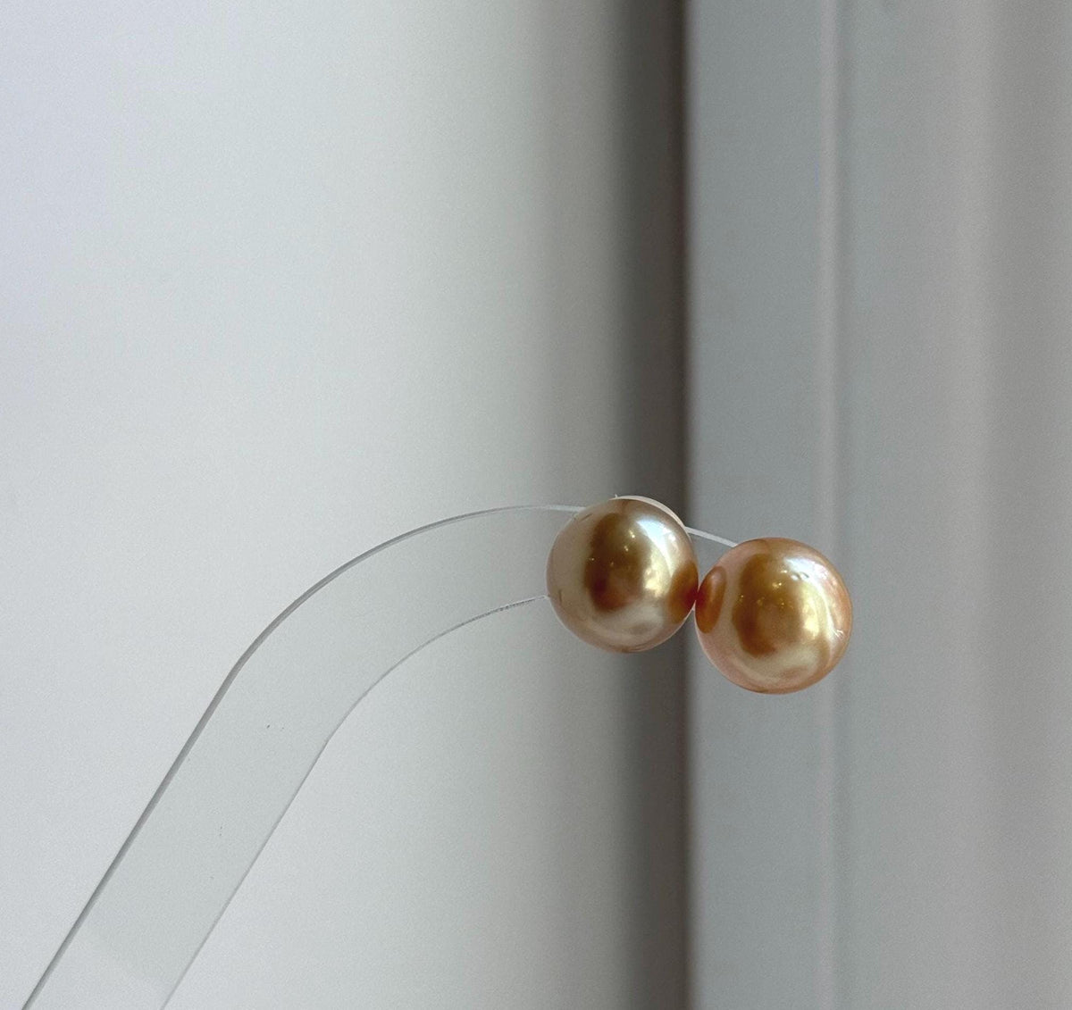 Elly’s Au750 18K real gold 11.7mm Genius natural South sea Deep Tea Gold ocean Pearls Earrings studs: Extreme luster mirrored.high quality golden pearls 18k gold earrings studs for her statement