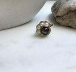 Elly’s 5-9.2mm Tahitian Freshwater Pearls Paw Ring: Extreme luster mirrored, 1.8x2cm, S925 Silver Adjustable Ring.