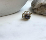 Elly’s 5-9.2mm Tahitian Freshwater Pearls Paw Ring: Extreme luster mirrored, 1.8x2cm, S925 Silver Adjustable Ring.gift for her