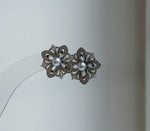 Elly’s 4mm Akoya blue silver ocean pearls Floral Earrings: Extreme luster mirrored, 1.7cm dia, S925 silver earrings. Pearl jewelry idea. gift for her