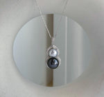 Elly’s 7.9-10.5mm Akoya Tahitian ocean pearl Pendant: Extreme luster, 3.1cm high, S925 Silver Gourd pendant Chain Set. gift for her