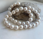 Elly’s 37pcs White large Edison Pearls Necklace Strand: Extreme luster, 11-12.4mm, 18.1”, S925 silver necklace. high quality Edison white pearls necklace for her birthday