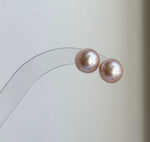 Elly’s 10.8mm Rose Edison Pearls Earrings Studs: Extreme luster Mirrored, S925 silver minimalist earrings.