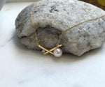 Elly’s 7.6mm Akoya off white Ocean Pearl pendant: Extreme luster mirrored, 1.2x2.2cm, S925 silver cute cool pendant chain magnetic clip set. pearl jewelry gift for her