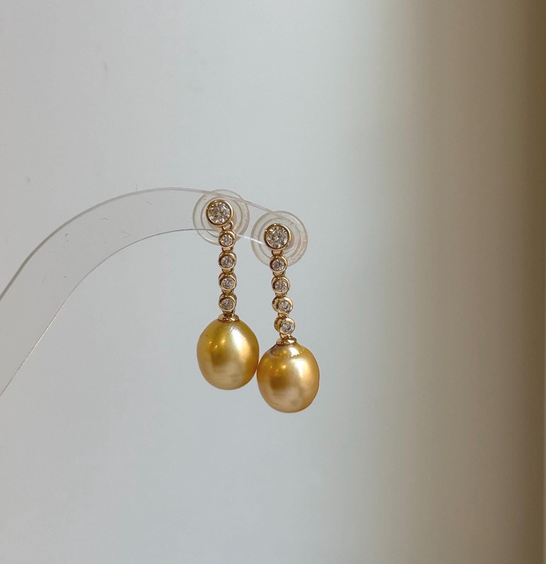 Elly’s 10.7mm Genius South sea deep golden ocean Pearls Earrings: Extreme luster mirrored, 3.1cm high, S925 silver earrings chandeliers. high quality daily office earrings gift for her birthday