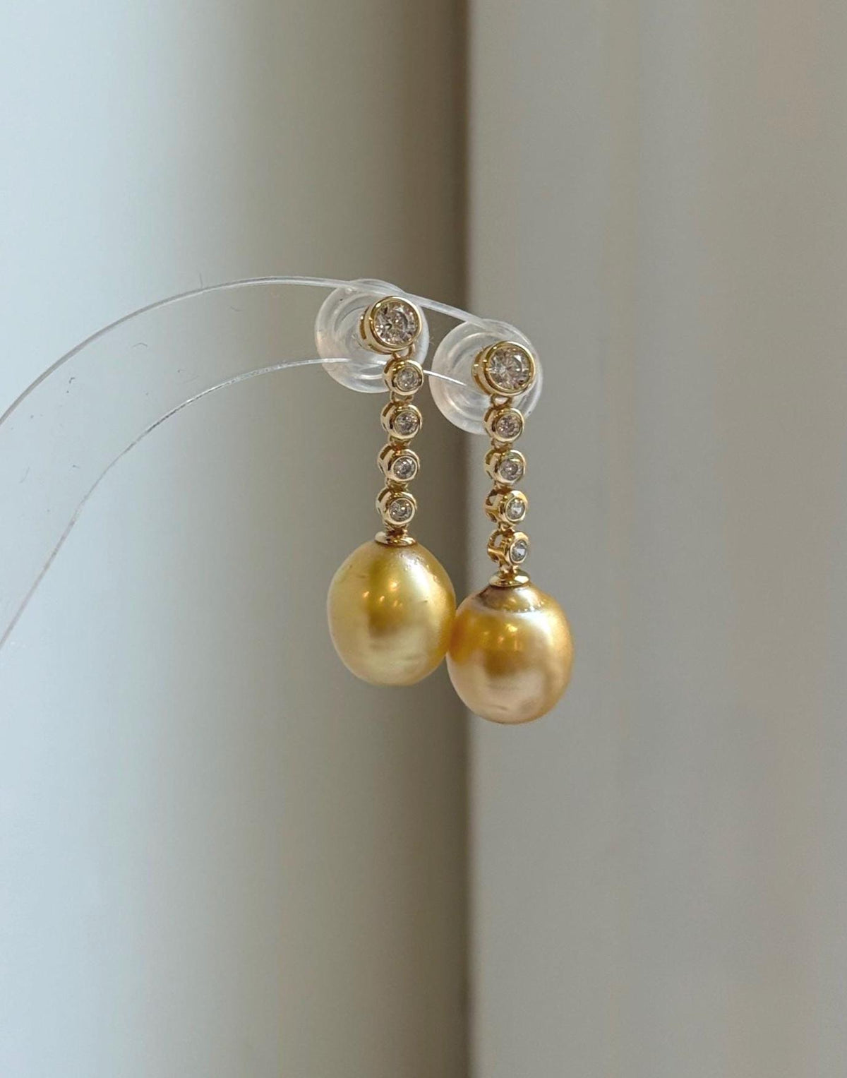 Elly’s 10.7mm Genius South sea deep golden ocean Pearls Earrings: Extreme luster mirrored, 3.1cm high, S925 silver earrings chandeliers. high quality daily office earrings gift for her birthday