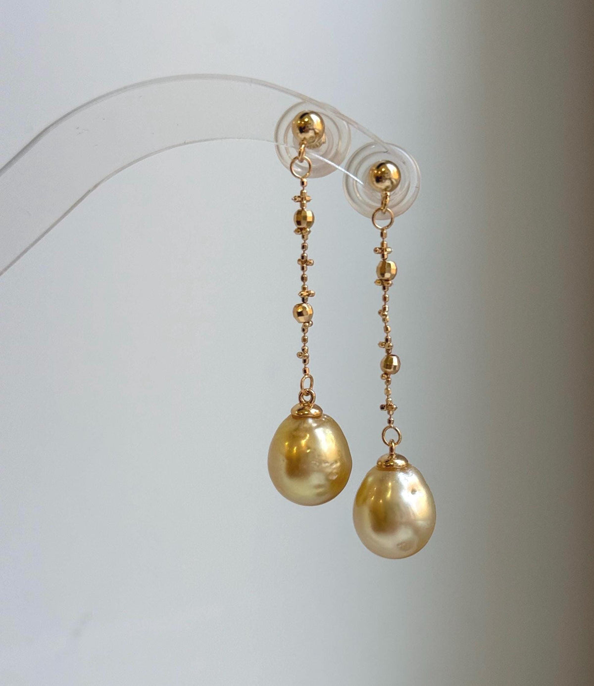 Elly’s 10.8mm Genius South sea deep Tea golden ocean Pearls Earrings: Extreme luster mirrored, 5cm high, S925 silver earrings chandeliers.