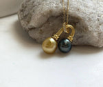 Elly’s Double South sea Golden Black platinum Tahitian pearls Pendant: 10.1-11mm, 1.8x2.6cm, Extreme luster, S925 Silver Cool pendant. high quality pearls cool pendant for her