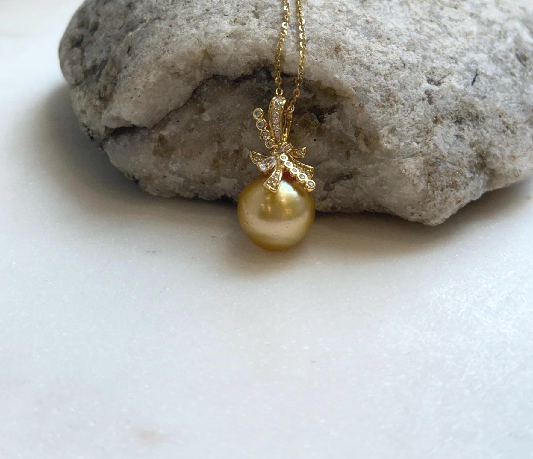 Elly’s 12.1mm Genius South sea deep golden ocean pearl Pendant: Extreme luster, 2.4cm high, s925 silver 18k gold plated minimalist pendant. gift for her birthday