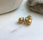 Elly’s 11.9mm Genius South sea deep gold ocean pearl Pendant: Extreme luster, 1.9cm high, s925 silver minimalist cool pendant.high quality golden ocean pearls gift for her birthday