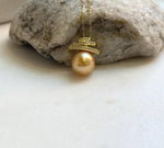 Elly’s 12mm Genius South sea deep golden ocean pearl Pendant: Extreme luster, 2cm high, s925 silver minimalist pendant. golden ocean pearl pendant gift for her birthday
