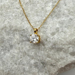 Round Cut Moissanite 4-Prong Necklace | 1.0 CT D/VVS1 Flawless Brilliant Cut Moissanite Pendant | Solid S925 Silver Minimalist Jewelry