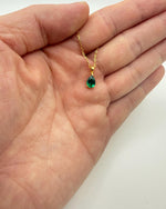 Hydrothermal Lab Emerald Pear Cut 3-Prong Necklace | 0.8 CT Teardrop Emerald Pendant | Solid S925 Silver Minimalist Jewelry