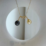 Elly’s 9.7-10.2mm Genius South sea ultra gold Tahitian peacock hunter ocean pearls Pendant: Extreme luster, s925 silver pendant. high quality double pearls sterling silver pendant for her