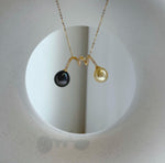Elly’s 9.7-10.2mm Genius South sea ultra gold Tahitian peacock hunter ocean pearls Pendant: Extreme luster, s925 silver pendant. high quality double pearls sterling silver pendant for her anniversary