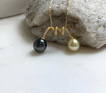 Elly’s 9.7-10.2mm Genius South sea ultra gold Tahitian peacock hunter ocean pearls Pendant: Extreme luster, s925 silver pendant. high quality double pearls sterling silver pendant for her holiday