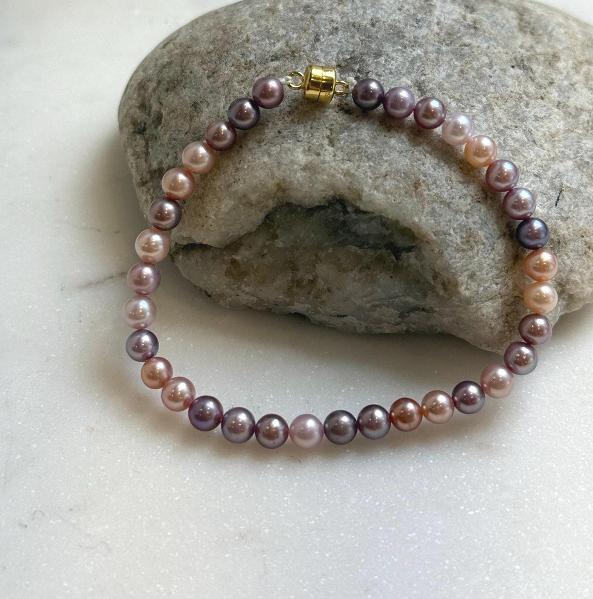 Elly’s Natural Multicolor Pearls Bracelet: Extreme luster mirrored, S925 silver Bracelet.high quality colorful pearls bracelet for her