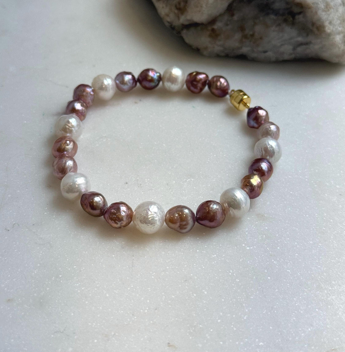 Elly’s Natural Multicolor Pearls Bracelet: Extreme luster mirrored, S925 silver Bracelet.high quality colorful pearls bracelet for her birthday