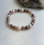 Elly’s Natural Multicolor Pearls Bracelet: Extreme luster mirrored, S925 silver Bracelet.high quality colorful pearls bracelet for her birthday