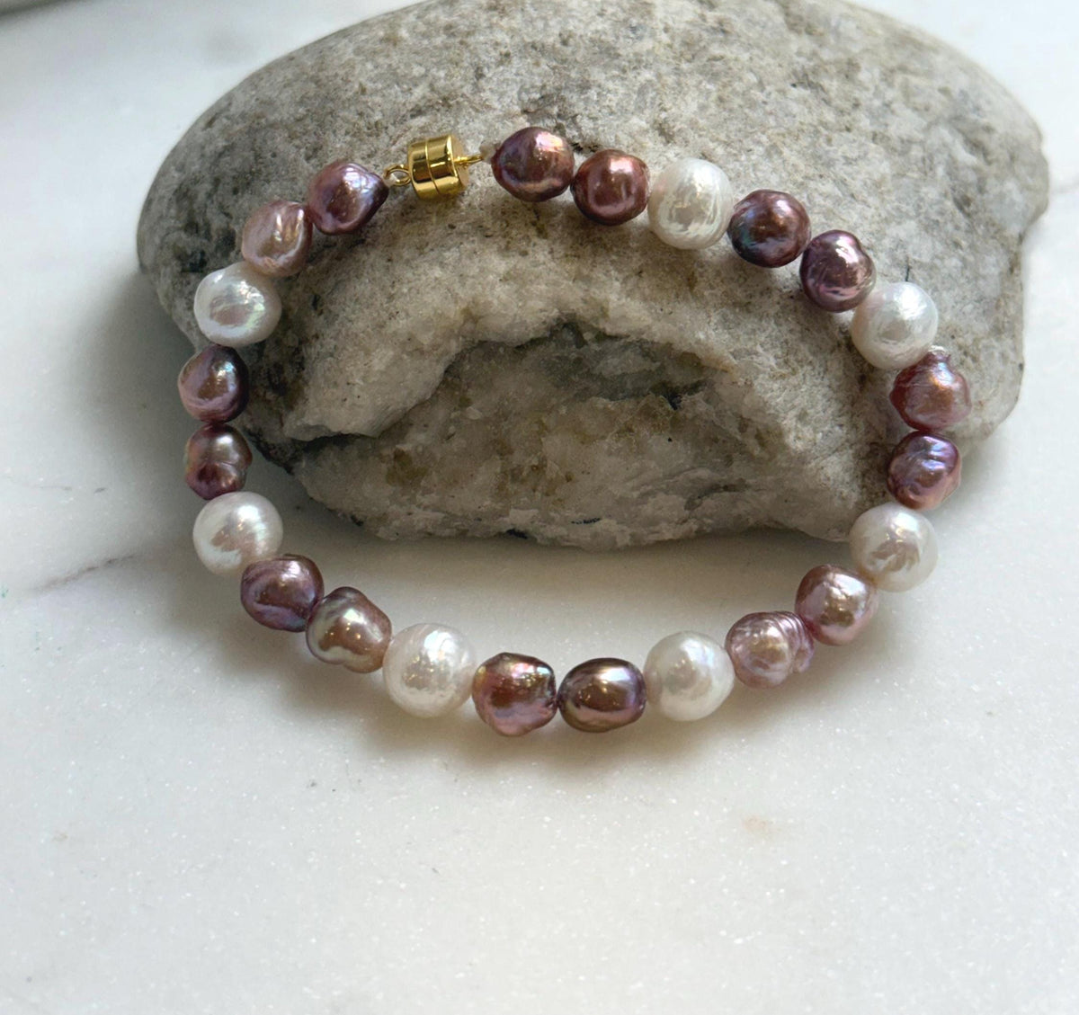 Elly’s Natural Multicolor Pearls Bracelet: Extreme luster mirrored, S925 silver Bracelet.high quality colorful pearls bracelet for her birthday