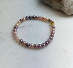 Elly’s Natural Multicolor Pearls Bracelet: Extreme luster mirrored, S925 silver Bracelet. 17cm. Daily office pearls bracelet for her birthday