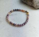 Elly’s Natural Multicolor Pearls Bracelet: Extreme luster mirrored, S925 silver Bracelet. 17cm. Daily office pearls bracelet for her