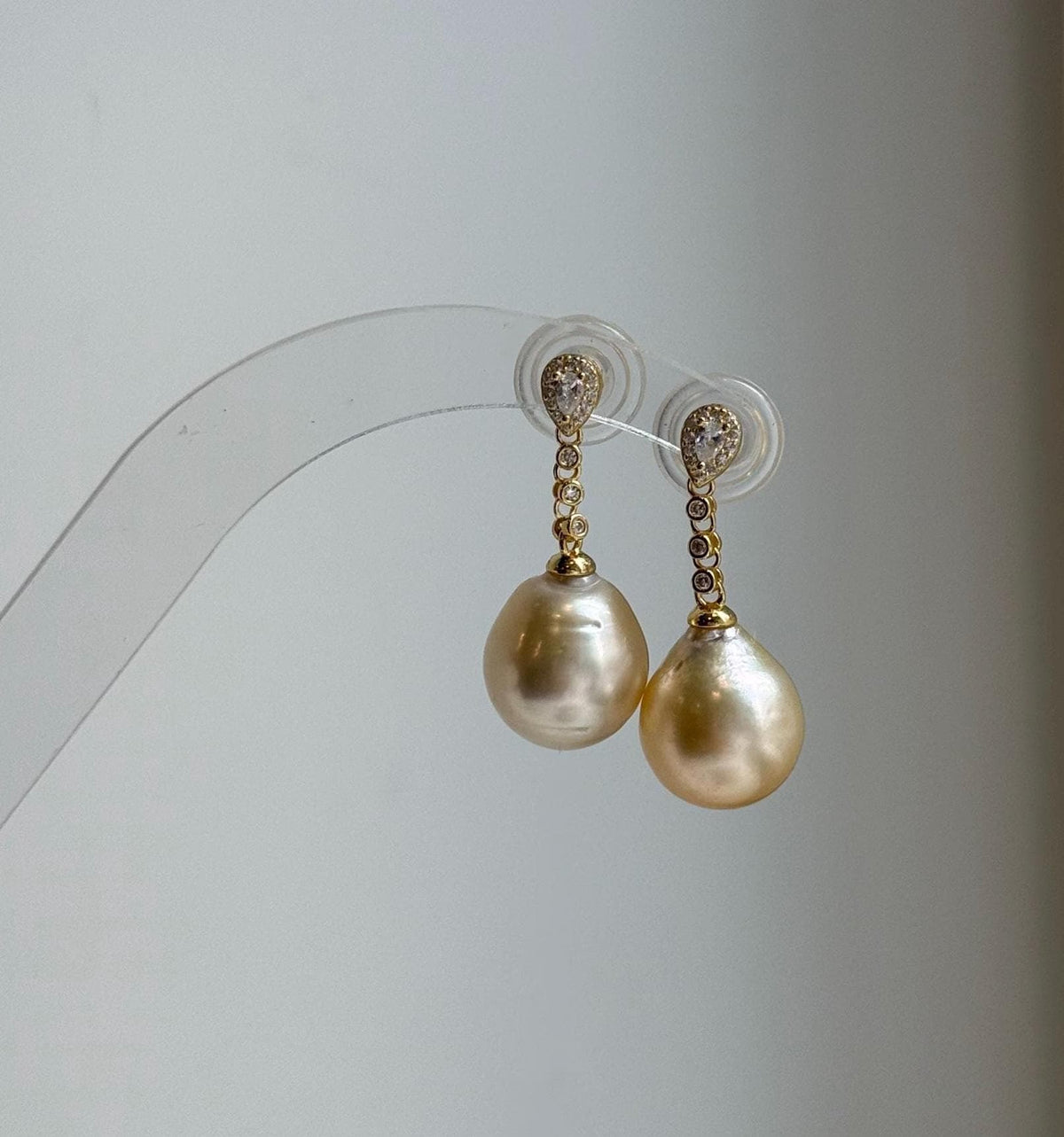 Elly’s 12.1mm Genius South sea golden ocean Pearls Earrings: Extreme luster mirrored,2.9cm high, S925 silver earrings chandeliers. high quality elegant gold pearl earrings for her