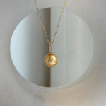 Elly’s 11.2mm Genius South sea deep tea gold ocean pearl Pendant: Extreme luster, 2.5cm high, s925 silver 18k gold plated pendant.