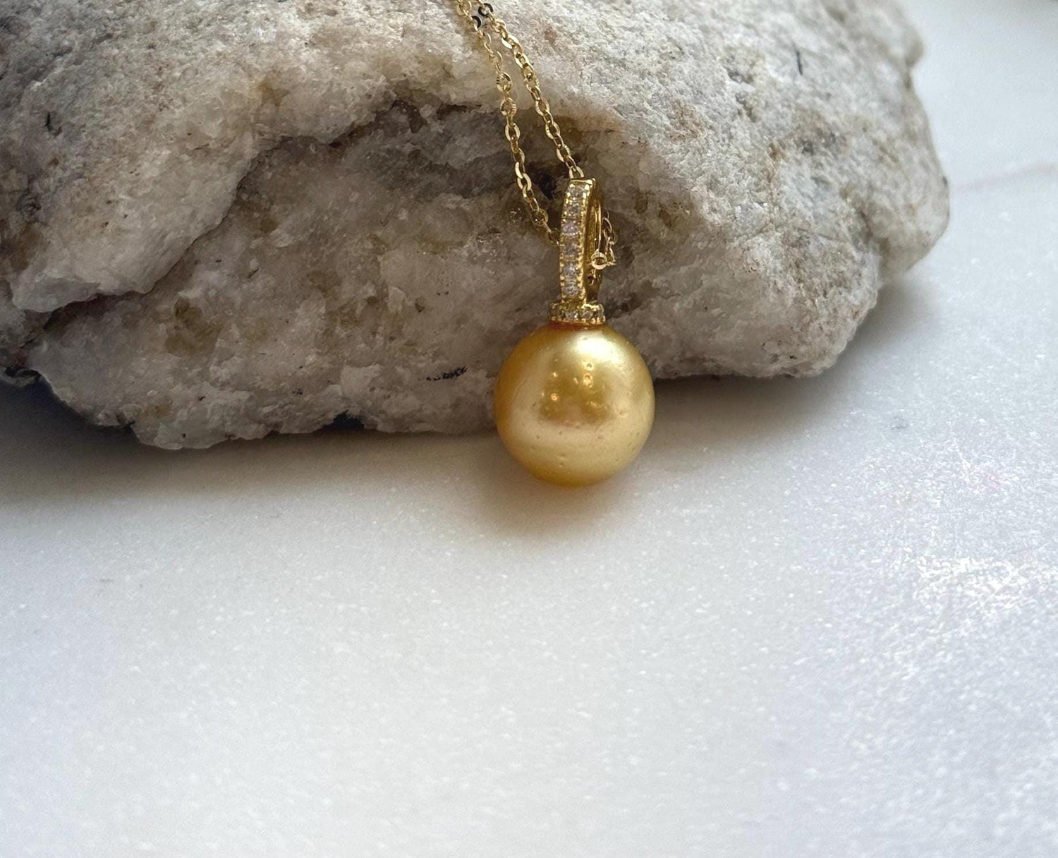 Elly’s 11.2mm Genius South sea deep tea gold ocean pearl Pendant: Extreme luster, 2.5cm high, s925 silver 18k gold plated pendant. gift for her