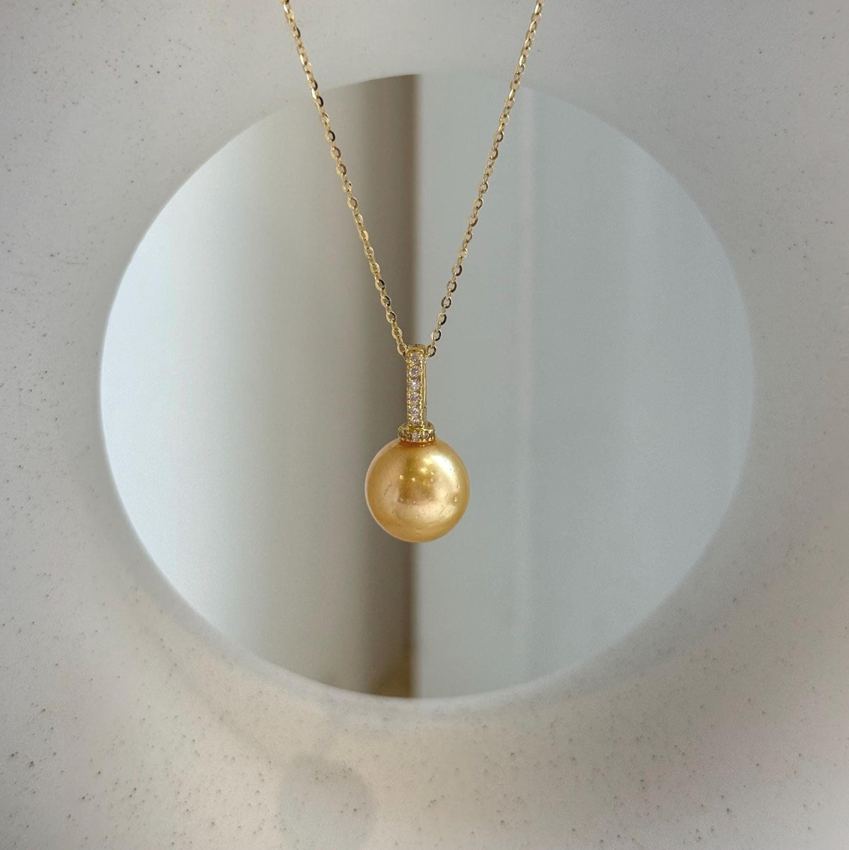 Elly’s 11.2mm Genius South sea deep tea gold ocean pearl Pendant: Extreme luster, 2.5cm high, s925 silver 18k gold plated pendant. gift for her birthday