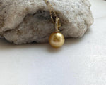 Elly’s 11.2mm Genius South sea deep tea gold ocean pearl Pendant: Extreme luster, 2.5cm high, s925 silver 18k gold plated pendant. gift for her holiday